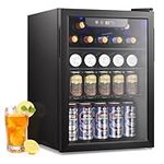 Electactic - 95 Can Refrigerator, 2.6 Cubic Feet Mini Fridge for Glass Door for Beer, Soda, Wine, Digital Temperature Control for Home Office Bar