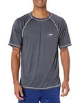 Speedo Men's Easy Short Sleeve Swim Tee, Granite, Large