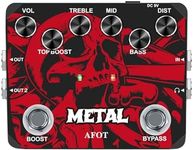 AFOT Heavy Metal Distortion Guitar Pedal, Realize the Sounds of Metal, Rock and Punk, Muff Top Boost Distortion Guitar Effect Pedal with 80s or 90s Metal Sounds and Earphone Useable Output Ture Bypass