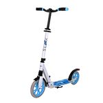 2-Wheel Folding Kick Scooter - Compact Foldable Riding Scooter for Teens w/Adjustable Height, Alloy Anti-Slip Deck, 9” Wheels, Mud Guard Front Wheel, for Kids Boys/Girls 12+Yrs Old (Black)