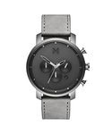 MVMT Analogue Quartz Watch for Men with Grey Leather Strap - D-MC02-BBLGR