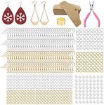 AUXIN 952 Pcs Earring Hooks Kit for Jewelry Making, Earring Making Kit with Hypoallergenic Fish Hooks Earring Backs Earring Cards Jump Rings Plier for DIY Earrings (Gold & Silver)