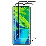 Pack of 2 screen protectors compatible with Xiaomi Mi Note 10 tempered glass, screen protector 9H hardness, anti-scratch, anti-oil, anti-bubble for Xiaomi Mi Note 10