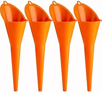 Annurssy 4 Pack Multi-Function Plastic Long Neck Oil Funnel - for All Automotive Oils Lubricants Engine Oils Water Diesel Fuel Kerosene and Other Liquids