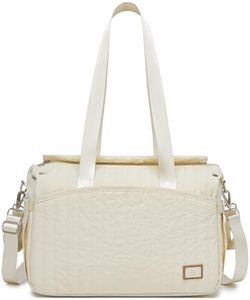 Miss Lulu Baby Nappy Changing Bags Tote Bag Waterproof Nylon Mummy Bag for Mom and Dad, Handhold Pram Bag Shoulder Changing Diaper Bag (Beige)