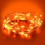 Dalugo Orange Fairy Lights, 3M/10ft Amber Fairy Lights, 30 LED Halloween Battery Lights for Autumn Halloween Christmas Decorations, Fireplace, Home Decor