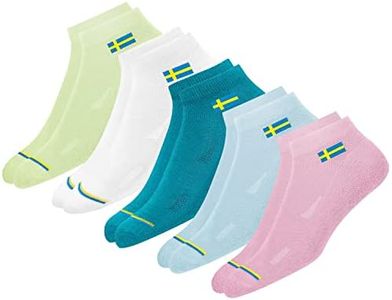 SWAGR 5 Pairs Women Cotton Socks Ankle Length Socks, Multicolor, Pack of 5, Free Size