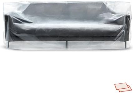 Plastic Furniture Covers for Moving - Heavy-Duty Couch Cover for Sofa, Waterproof & Dustproof Clear Moving Bags for Renovation, Wrap or Storage - Extra Large Bag Open Size 96 x 42 x 62 Inch