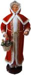 Fraser Hill Farm Life Size 58-in. Dancing Mrs. Claus Animatronic with Basket, Indoor Animated Holiday Home Decor, Motion Activated Christmas Decoration