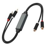 CERRXIAN RCA Noise Isolator,RCA Audio Hum Eliminator Ground Loop Noise Isolator,Uses Jack Audio Cable to Eliminate Hum Noise from Car Audio System/Home Stereo