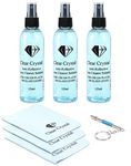 Glasses Cleaner kit - Eyeglass Cleaner including 3 Anti-Reflective Lens Cleaner bottles 125 ml Each, 3 Microfiber Cleaning Cloths, and a Screwdriver Key Chain - by Clear Crystal