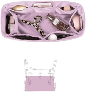 KINGS IN BAG Bag Organizer Insert for Lindy34, Silky Satins Inner Bag Compatible with Lindy Bag, Lightweight Bag Storage, Large Handbag Insert with Pockets(Mauve Sylvestre, Lindy34)