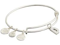 Alex and Ani Expandable Bangle for Women, Initials A to Z Letter Charms, Shiny Finish, 2 to 3.5 in, One Size, Non-Precious Metal