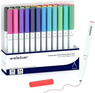 Welebar 0.4 Tip Pen Set for Cricut Maker 3/Maker/Explore 3/Air 2/Air, Ultimate Fine Point Pen Set of 36 Pack Fine Point Pens for Drawing, Writing, Accessories for Cricut Machines