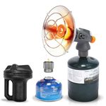 GFTIME Portable Camping Heater, 4,300 BTU 2-in-1 Propane & Butane Heater with High-Altitude Ignition, Tent Heater for Outdoor, Hiking, Fishing, Patio, Fast Heat, Adjustable Portable Heater for Winter