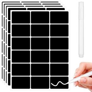 Chalkboard Labels, 10 Sheets Blackboard Stickers, Waterproof Blackboard Labels for Jars, Spice, Craft, Scrapbooking, Kitchen, Pantry, Fridge (Rectangles)