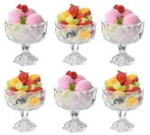 Royal Cuisine Cocktail Glasses Ice Cream Glass Bowl, Cocktail Bowls Diamond Dessert Fruit Crystal– Appetizer Fruit Cocktail Pudding Glass Cups Set of 6