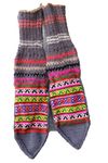 HImalayanKraft Hand Knitted Pure Woolen Unisex Socks Kullu Handloom with Beatiful Embroiderd Socks (Grey)