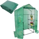 Walk-in Greenhouse Replacement Cover with Roll-Up Zipper Door-56x29x76 Inch PE Plant Gardening Greenhouse Cover for Gardening Plants Cold Frost Protection Wind Rain Proof (Frame NOT Include)