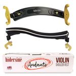 Hidersine ANDANTE Series Premium Shoulder Rest for Full Size 4/4 and 3/4 Size Violins - Durable ABS Resin Construction - Fully Adjustable Ergonomic Foam Padding & Rubber Feet - Classic Black
