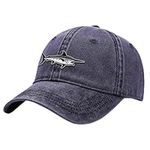 Outdoor Shaping Fish Embroidery Dad Hat - Soft Washed Cotton Unstructured Baseball Cap for Unisex Adjustable Vintage Style Purple