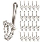 kuou 100 Pcs Metal Curtain Hooks, Stainless steel Drapery Hooks for Window Curtain, Door Curtain & Shower Curtain (Silver)