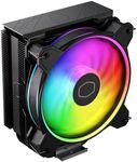 Cooler Master Hyper 212 Halo Black CPU Air Cooler, 120 Halo² PWM Fan, Dual Loop ARGB, Aluminum Top Cover, 4 Copper Heat Pipes, 154mm Tall, AMD Ryzen AM5|AM4, Intel LGA 1851|1700|1200 Brackets