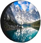 MIYASANG Moraine Lake Spare Tire Cover Rocky Mountains Landscape Snow Nature Turquoise Weatherproof Universal Wheel Protectors Camper Tire Covers for Trailer Rv Travel(17 inch)