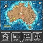 A3 Scratch Map of Australia - Trave