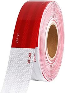 2 inch x 160Feet Reflective Safety Tape DOT-C2 Waterproof Red and White Adhesive Conspicuity Tape for Trailer, Outdoor, Cars, Trucks