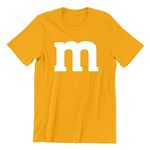 M Halloween Team Costume Funny Party Men's T-Shirt, Gold, Medium