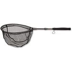 Lucky Strike | Foldable Fishing Net with deep Basket for Salmon, Fly, Kayak, Catfish, Bass, Trout, Telescopic Pole Adjustable Between 18"-30", Flat Bottom Soft Rubber Coated Fine Mesh Bag 12"