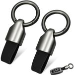 2Pcs Car Key Chain Clip, Leather Keychain Key Fob Keychain, Key Chain Rings for Car Keys, Key Fob Holder Keychain with Keyrings Zinc Alloy Buckle, Multifunctional Keychain Ring Holder for Men Woman