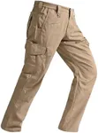 SPOSULEI Mens Tactical Pants Lightweight Ripstop Cargo Work Pants Waterproof Hiking Military Army Pants with Pockets Outdoor Apparel Dark Khaki 34Wx32L