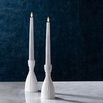 LampLust White Taper Candle Holder, 6 Inch, 2 Pack Candlestick Holders, Glass Candle Holders for Standard Tapered Candles, Candle Sticks Holder Decor, Spring Home Decor, Wedding Centerpiece