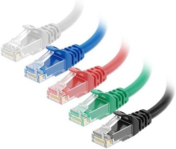 Cable Matters 10Gbps 5-Color Combo Snagless Short Cat 6 Ethernet Cable 5 ft (Cat 6 Cable, Cat6 Cable, Internet Cable, Network Cable)