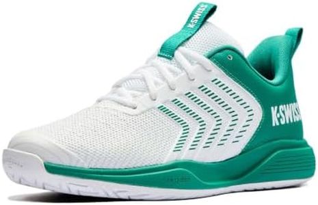 K-Swiss Men's Ultrashot Light Pickleball Tennis Shoe - Lightweight Court Shoes Lateral Movement Stable Support, White/Green 11 M