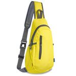 TITECOUGO Small Sling Bag Lightweight Crossbody Canvas Bag for Women Rucksack for Men Running Backpack Travel Chest Pack Shoulder Daypack for Gym Work Outdoor Hiking Sports Yellow