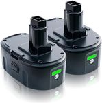 FSKE 18V 6500mAh 2Pack Replacement Lithium-ion Battery for Dewalt 18V DC9096 DC9098 DW9096 DW9098 DC9099 DE9039 DE9095 DE9096 DE9098 Compatible with Dewalt 18V Cordless Power Tools