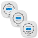 3 Packs Carbon Monoxide Detector - AGSMXSYG Carbon Monoxide Alarms Battery Powered with Digital Display, CO Detectors Alarms Monitor for Home,RV & Kitchen