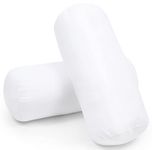 The Byke Home Comfort Bolster Pillow | 24 x 9 Pack of 4 | Premium Fiber Filling | Soft Lumbar Support Pillow | Suitable for Sofa, Bed, Diwan/Living Room and Car | Washable | Ultra White