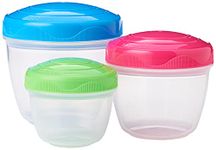 Sistema TO GO Snack 'n' Nest Food Storage Containers | 150 ml, 305 ml, 520 ml | Small Nesting Snack Pots | BPA-Free | Assorted Colours | 3 Count