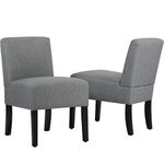 BestMassage Accent Chair Set of 2 Accent Chairs for Living Room Armless Chair Dining Chair Elegant Design Modern Fabric Living Room Chairs Sofa