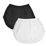 Kioiner 2 Pcs Shirt Extender for Women, Adjustable Fake Top Lower Sweep Skirt Shirt Extender for Women Layering, Miniskirt Shirt Extender Hem Extender (Black+White)