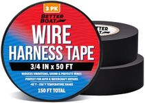 Wire Harness Tape Heat Resistant Tape for Wire Loom Fabric Tape Wire Wrap Hight Temperature Tape Cloth Electrical Tape for Wiring Harness Tape 3/4" x 50 Feet Marine and Felt Automotive Wire Tape