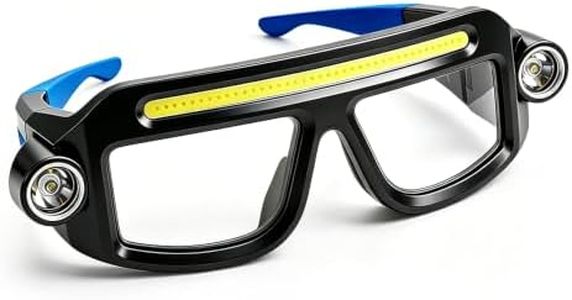 PVVPVV Hands-Free LED Glasses Light, Dual Beam Rechargeable Glasses Light, Type-C Charging Head Light for Hiking, Repairing & Night Reading，Blue