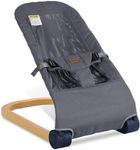 Winchild Baby Bouncer,Portable Baby Bouncer seat for Babies Newborn Bouncer Seat with 3-Point Harness.Ergonomic Design Infants Bouncy seat with Cotton Fabric Wood Grain,Natural Vibrations