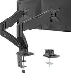 WALI Dual Monitor Arm for Screen Up to 32 Inch and 9 kg, Fully Adjustable Gas Spring Arm, Double Monitor Stand Desk Mount with C Clamp & Grommet Mounting, VESA 75 & 100mm, Black (GSMP002)