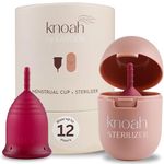 knoah Reusable Menstrual Cup with Sterilising Cup | Tampon, Pad, and Disc Alternative