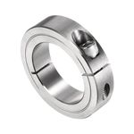 uxcell Single Split Clamp-On Shaft Collar 1-7/8" Bore One-Piece Clamping Collar, 2-7/8" OD, 11/16" Width, 304 Stainless Steel Axle Collar Clamp, Set Screw Style